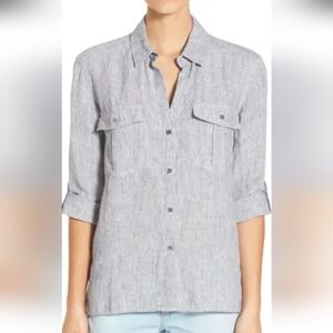 James Perse Button Front Linen Shirt